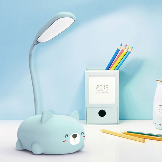 Cartoon Cat Design LED Eye Protection Reading Lamp USB Rechargeable Desk Lamp, Blue, White, Green, Pink