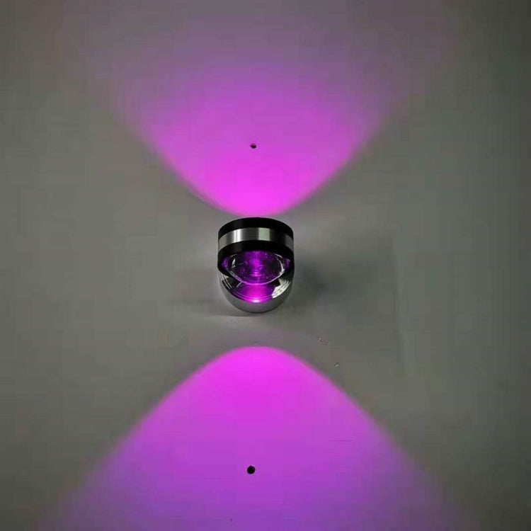 LED Up And Down Light Wall Light Double-Sided Crystal Aluminum Lights Upper Outlet, 2W (Red Light), 2W (Yellow Light), 2W (Blue Light), 2W (Green Light), 2W (Purple Light), 2W (Mixed Color Light), 6W (Red Light), 6W (Yellow Light), 6W (Blue Light)     ...