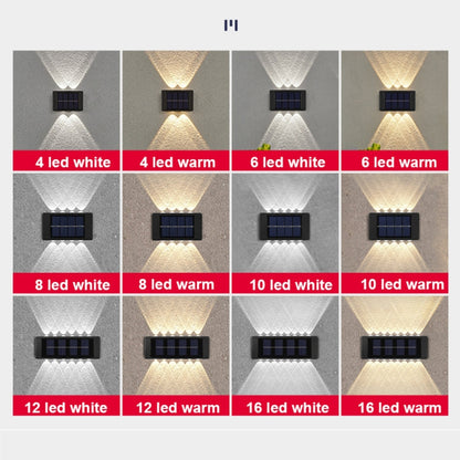 Solar Wall Lamp Outdoor Waterproof Up And Down Double-headed Spotlights, 2LED NiMH, 6LED NiMH