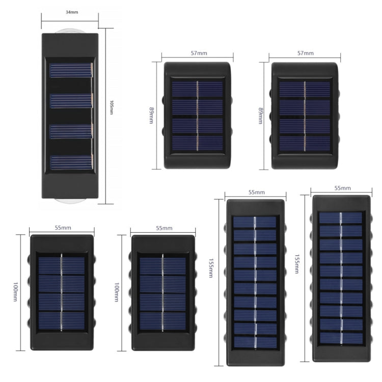 Solar Wall Lamp Outdoor Waterproof Up And Down Double-headed Spotlights, 2LED NiMH, 4LED NiMH, 6LED NiMH, 8LED NiMH, 10LED NiMH, 12LED Lithium, 16LED Lithium