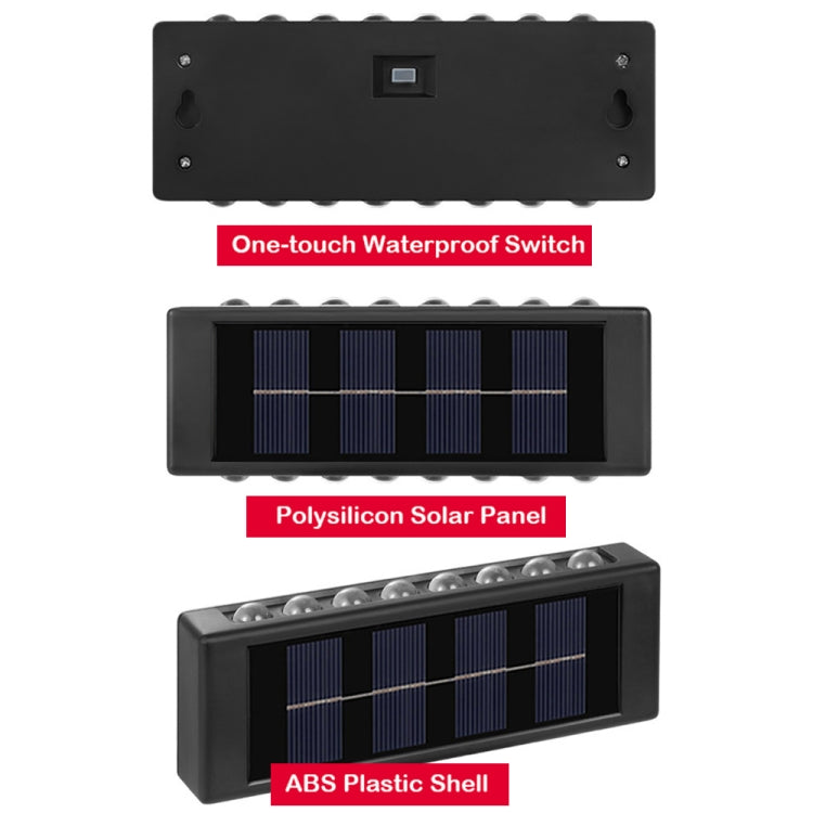 Solar Wall Lamp Outdoor Waterproof Up And Down Double-headed Spotlights, 2LED NiMH, 4LED NiMH, 6LED NiMH, 8LED NiMH, 10LED NiMH, 12LED Lithium, 16LED Lithium