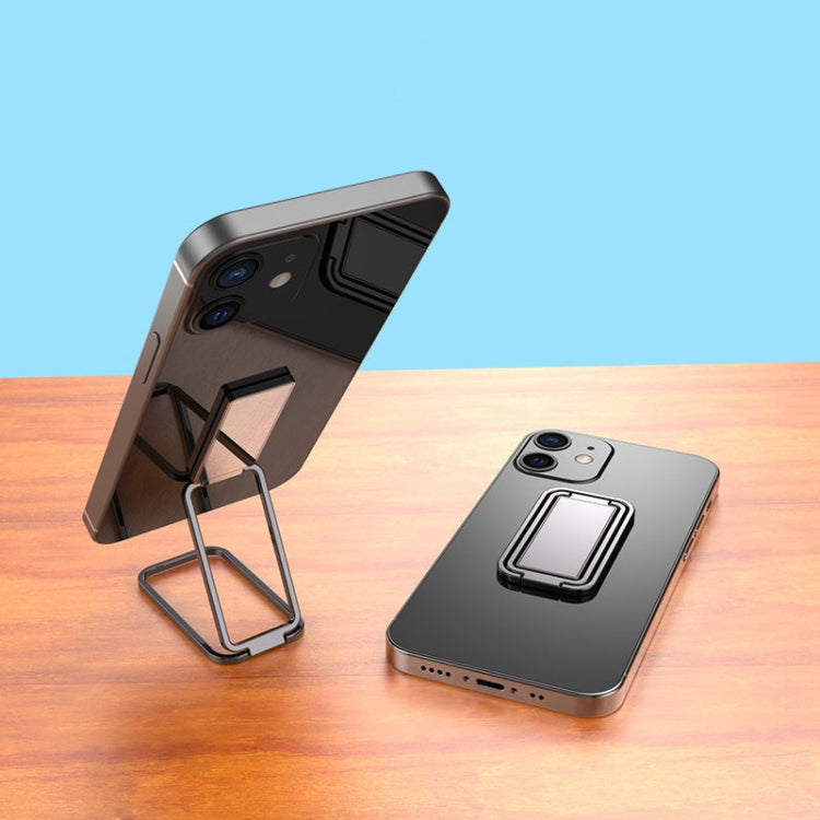 Metal Car Mobile Phone Folding Bracket Ring Buckle Paste Bracket,Style:, Square, Rabbit, Love, Gourd