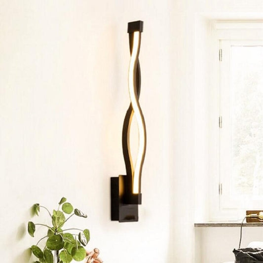 Simple Led Aisle Bedroom Bedside Wall Lamp, Black