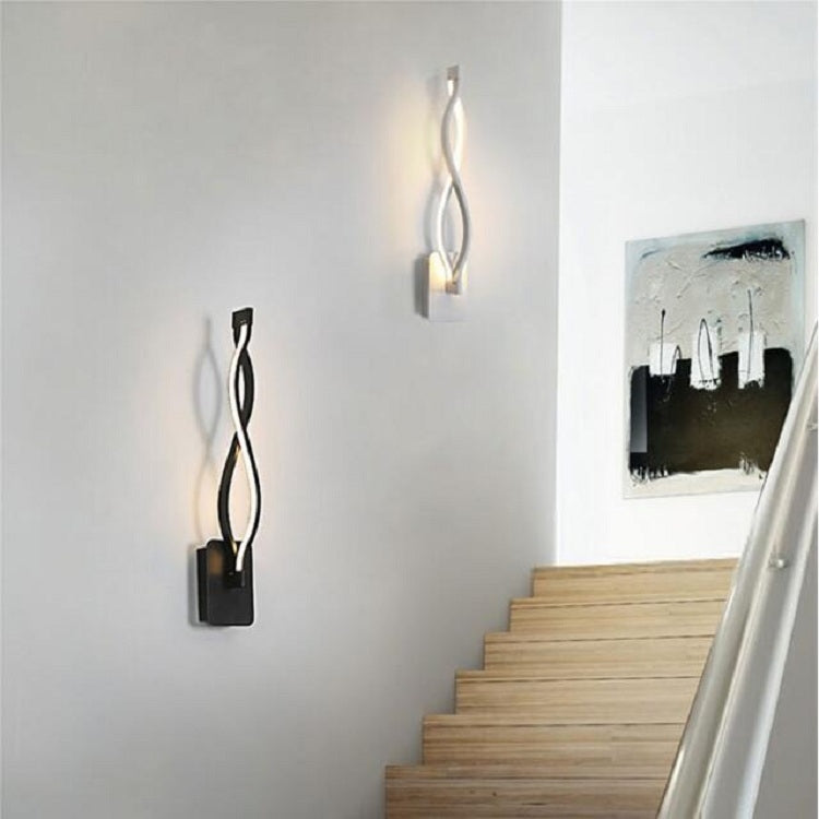 Simple Led Aisle Bedroom Bedside Wall Lamp, Black
