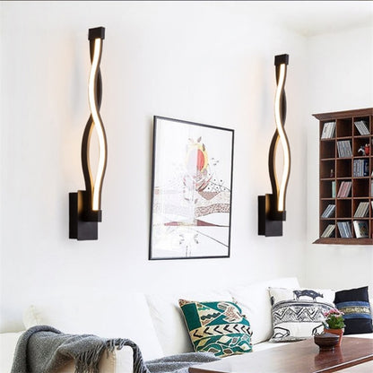 Simple Led Aisle Bedroom Bedside Wall Lamp, Black
