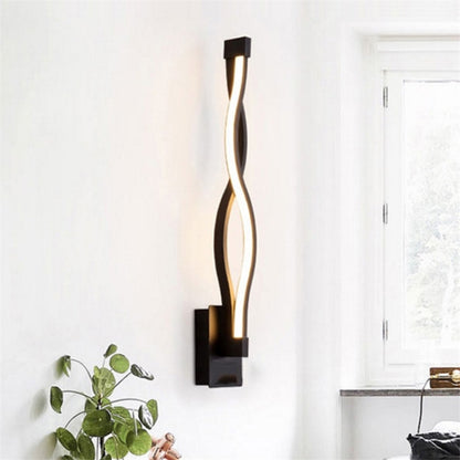 Simple Led Aisle Bedroom Bedside Wall Lamp, Black