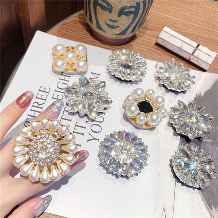 2 PCS Lazy Man Live Shooting Mobile Phone Rotating Ring Buckle Holder, Big Diamond, Small Diamond, Colorful Full Diamond, Square, Satellite Long Diamond, Flower Long Diamond, Full of Pearls, Round Pearl, Five Pearl