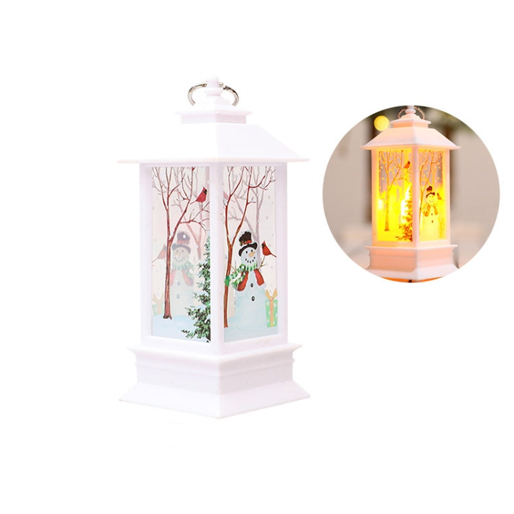 Christmas Flame Lantern Christmas Decoration LED Luminous Ornament Candlestick Lamp, White Elk, White Snowman, Red Santa, Bronze Elk, Bronze Snowman, Bronze Santa, White Angel, Large 77 x 77 x 195mm