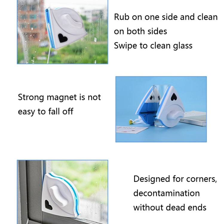 Double-sided Glass Window Cleaner Triangle Multifunctional Magnetic Glass Cleaner, 2 PCS (Green), 2 PCS (White)