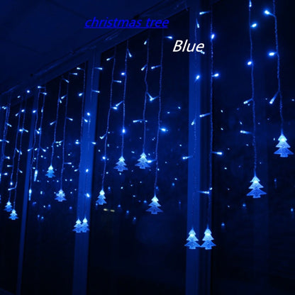 3.5M 96 Leds Curtain Christmas Tree Icicle String Lights Fairy Lights Christmas New Year Lights Wedding Party Decoration, 110V US Plug