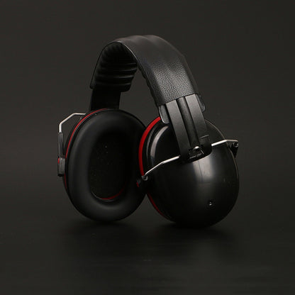 Soundproof Earmuffs Noise-Proof Sleep Earmuffs Industrial Protective Earmuffs Ear Caps, Red Black, Blue Black, Black