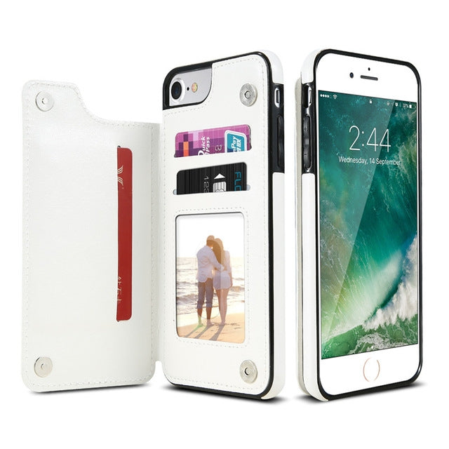 For iPhone XS Max Retro PU Leather Case Multi Card Holders Phone Cases , For iPhone XS Max
