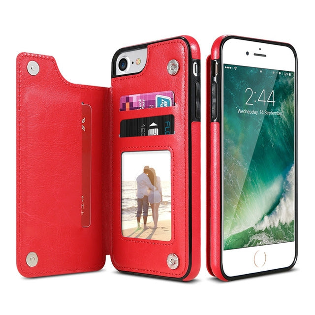 For iPhone XS Max Retro PU Leather Case Multi Card Holders Phone Cases , For iPhone XS Max