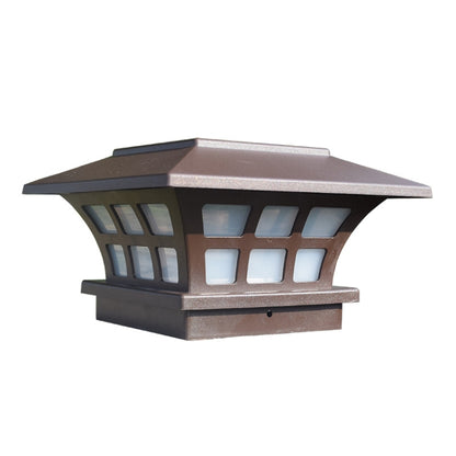 Solar Coffee Column Head Lamp Outdoor Waterproof Decorative Wall Lamp, White Light, Warm Light