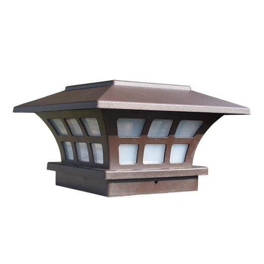 Solar Coffee Column Head Lamp Outdoor Waterproof Decorative Wall Lamp, White Light, Warm Light