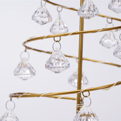 LED Wrought Iron Night Light Crystal Christmas Tree Light Room Decoration Small Table Lamp