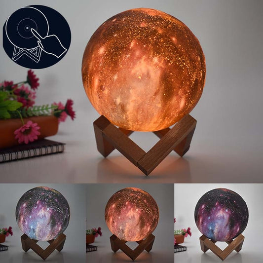 3D Moon Lamp Children Gift Table Lamp Painted Starry Sky LED Night Light, 15cm Touch Control 3-colors 1W, 15cm Pat Control 3-colors 1W, 15cm Remote Control 16-colors 1W, 15cm Touch Control 7-colors 1W, 8cm Touch Control 3-colors 1W                     ...