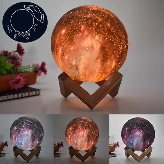 3D Moon Lamp Children Gift Table Lamp Painted Starry Sky LED Night Light, 15cm Touch Control 3-colors 1W, 15cm Pat Control 3-colors 1W, 15cm Remote Control 16-colors 1W, 15cm Touch Control 7-colors 1W, 8cm Touch Control 3-colors 1W                     ...