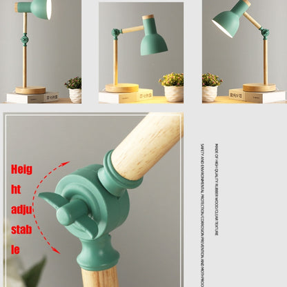 T1062 Dormitory Eye Protection Desk Lamp Bbedroom Bedside Wood Lamp, US Plug, EU Plug, UK Plug, AU Plug