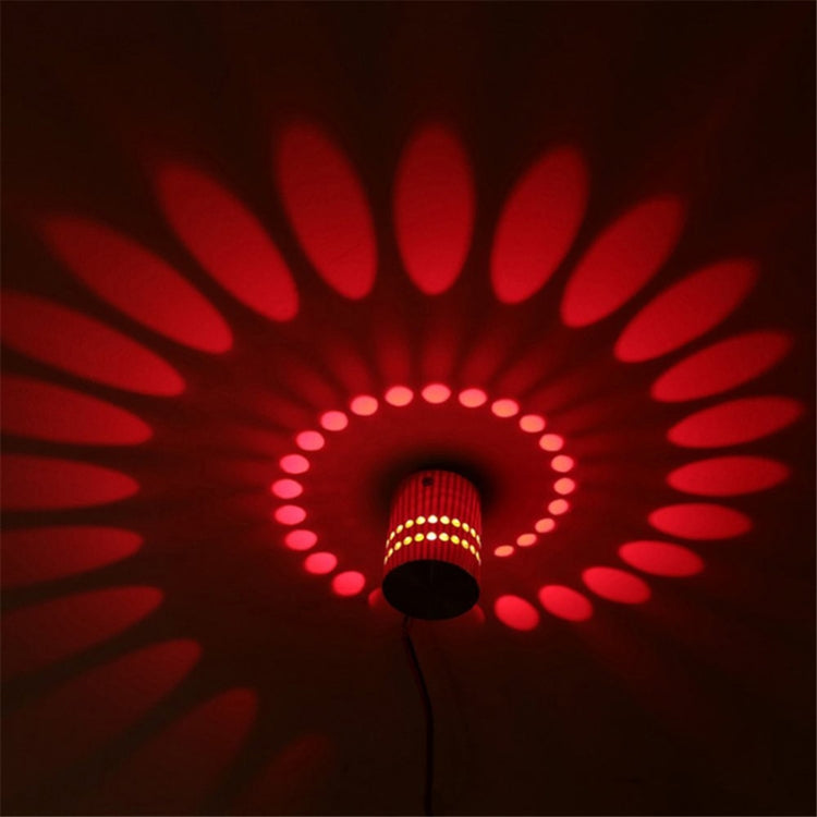3W Modern Interior Creative Spiral Round Wall Lamp for Club, KTV, Corridor, Aisle, Background Wall Decoration Lamp, Recessed In, Wall Mounted