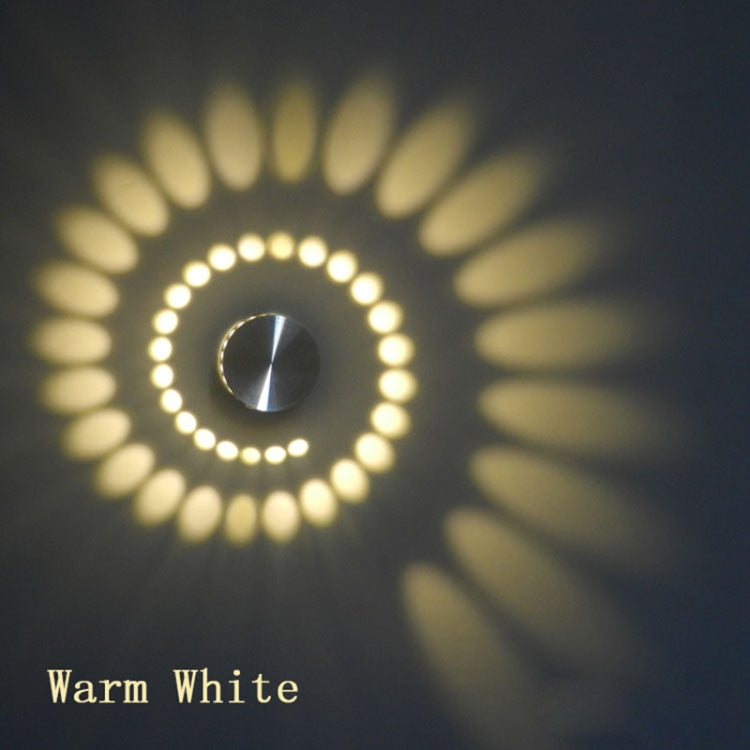 3W Modern Interior Creative Spiral Round Wall Lamp for Club, KTV, Corridor, Aisle, Background Wall Decoration Lamp, Recessed In, Wall Mounted