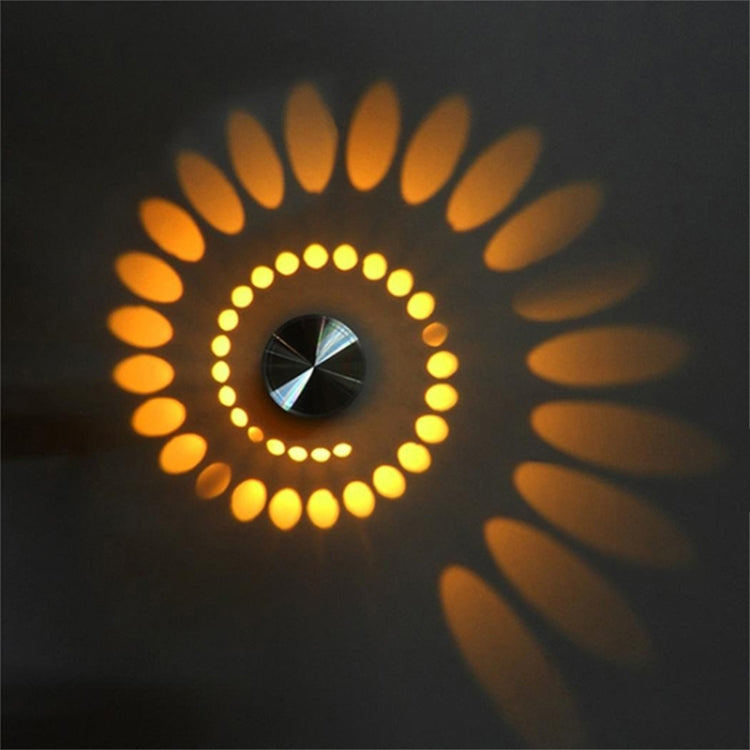 3W Modern Interior Creative Spiral Round Wall Lamp for Club, KTV, Corridor, Aisle, Background Wall Decoration Lamp, Recessed In, Wall Mounted