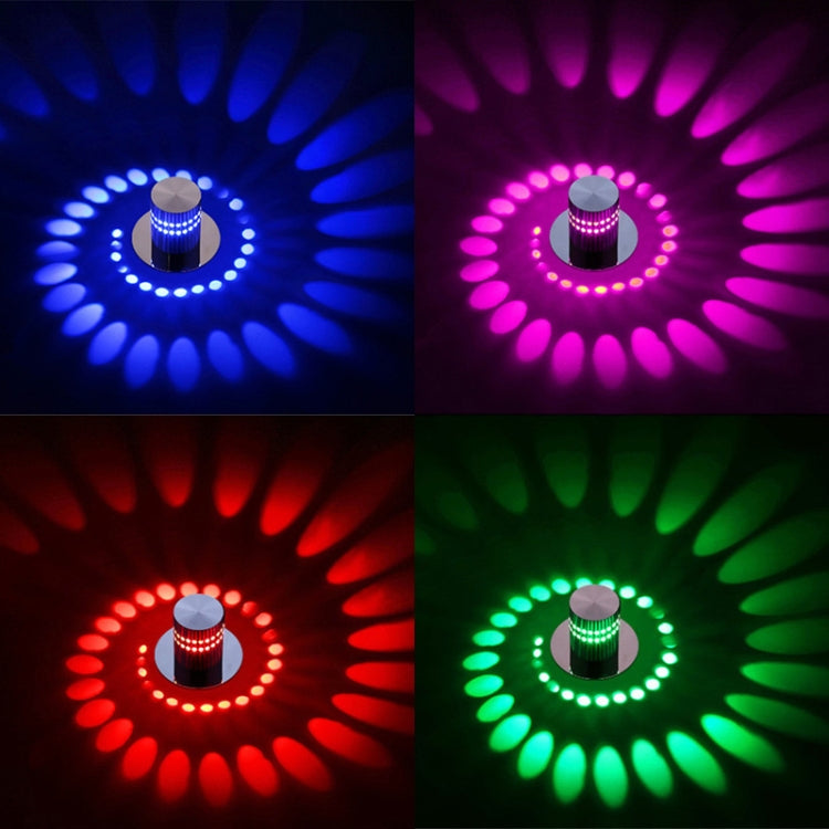 3W Modern Interior Creative Spiral Round Wall Lamp for Club, KTV, Corridor, Aisle, Background Wall Decoration Lamp, Recessed In, Wall Mounted