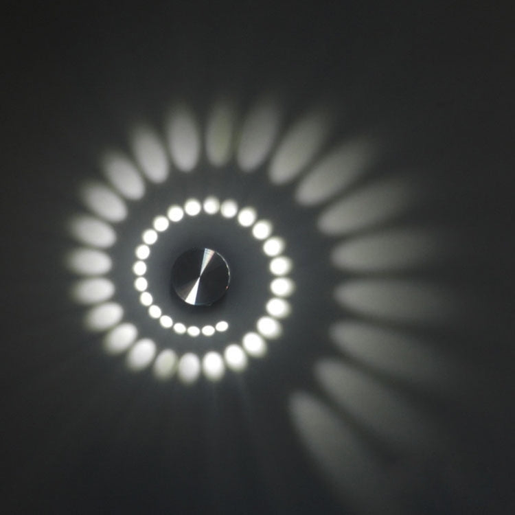3W Modern Interior Creative Spiral Round Wall Lamp for Club, KTV, Corridor, Aisle, Background Wall Decoration Lamp, Recessed In, Wall Mounted