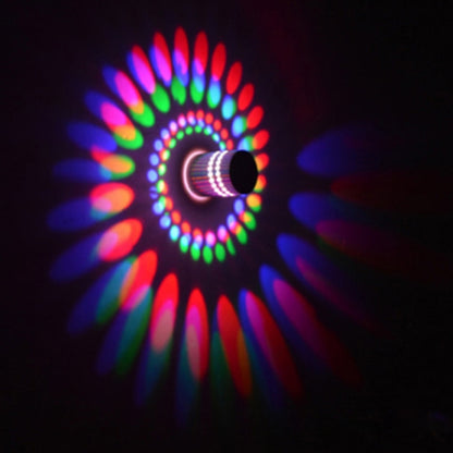 3W Modern Interior Creative Spiral Round Wall Lamp for Club, KTV, Corridor, Aisle, Background Wall Decoration Lamp, Recessed In, Wall Mounted