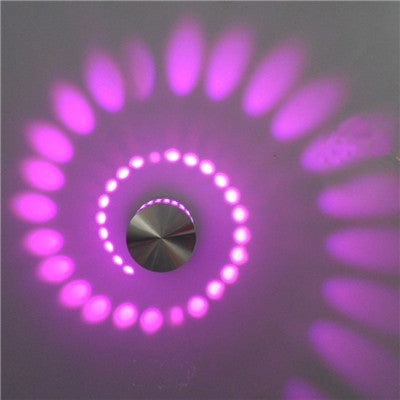 3W Modern Interior Creative Spiral Round Wall Lamp for Club, KTV, Corridor, Aisle, Background Wall Decoration Lamp, Recessed In, Wall Mounted