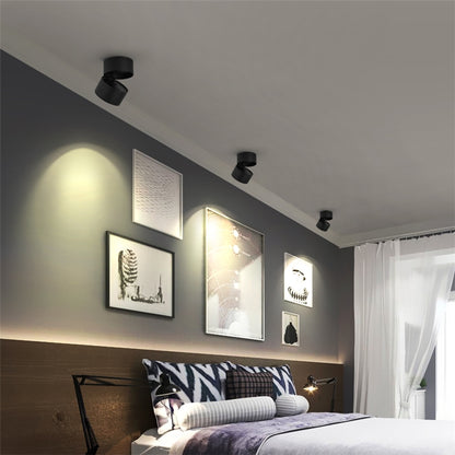 360 Degrees Rotatable Foldable COB LED Background Spot Light Surface Mounted Ceiling Lamp, 7W Warm White, 7W White, 10W Warm White, 10W White, 12W Warm White, 12W White