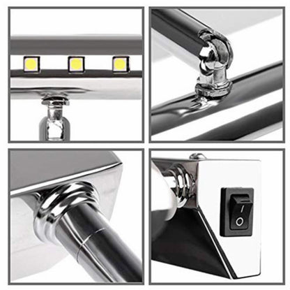5W LED Wall Lamp Stainless Steel Bathroom Mirror Light, 40CM No Switch, 40CM With Switch