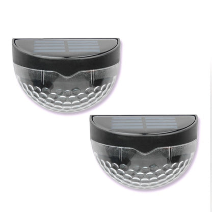 2 PCS LED Solar Wall Light Outdoor Semicircular Fence Garden Lawn Light