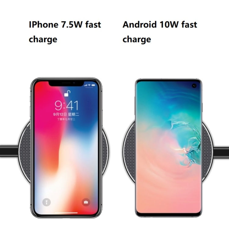 K8 15W Universal Aluminum Alloy Mobile Phone Wireless Charger, with 1m Cable, with 50cm Cable