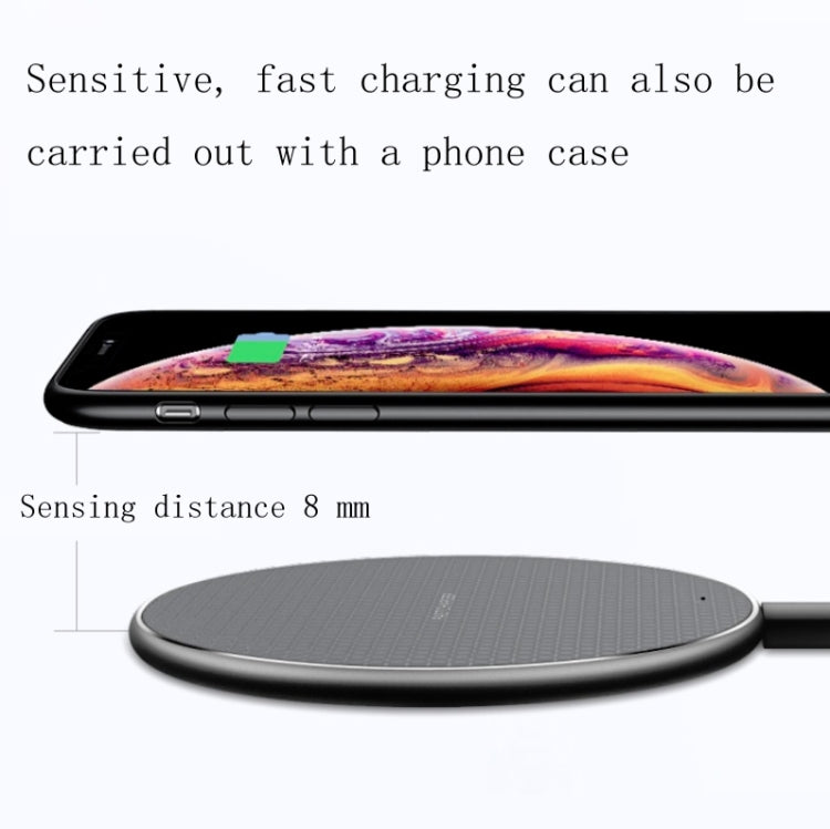 K8 15W Universal Aluminum Alloy Mobile Phone Wireless Charger, with 1m Cable, with 50cm Cable