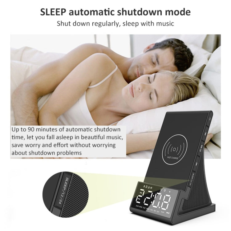 X7 Multifunctional Wireless Charging Bluetooth Speaker with Alarm Clock & Radio & Remote Control, US Plug, UK Plug, EU Plug, AU Plug