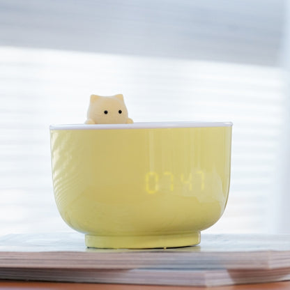 Cat Alarm Clock Night Light 2W LED Rechargeable Adjustable Children Bedroom Bedside Light, White, Pink, Beige