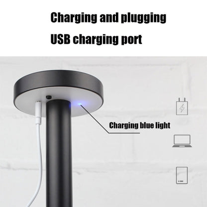 BC965 Student Eye Protection USB Waterproof LED Table Lamp Bedside Bar Table Lamp, Black, White Storage, Ink Marble Pattern