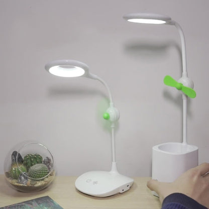 WS-8010 LED Fan Desk Lamp Bedside Desk USB Folding Desk Lamp, Water Drop, Ring, Pen Holder White Fan Blade, Pen Holder Yellow Fan Blade, Pen Holder Blue Fan Blade, Pen Holder Green  Fan Blade