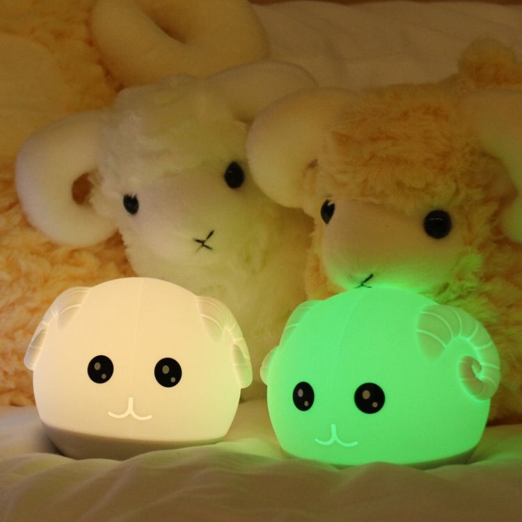 ZD-26 Silicone Children With Sleep Pat Night Light, ZD-26 Goat Colorful, ZD-26 Goat Warm Light