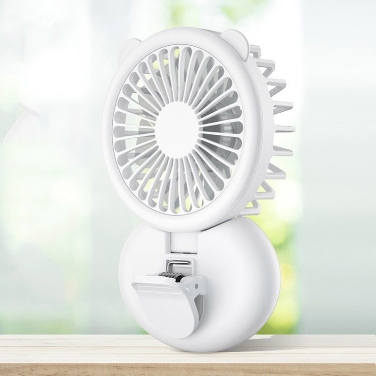 D11 Fill Light Clip Hanging Neck Fan Handheld Folding Mini USB Desktop Fan, D11 Green, D11 White, D11 Pink