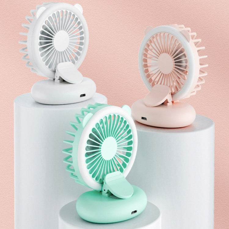 D11 Fill Light Clip Hanging Neck Fan Handheld Folding Mini USB Desktop Fan, D11 Green, D11 White, D11 Pink
