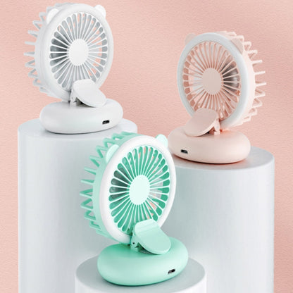 D11 Fill Light Clip Hanging Neck Fan Handheld Folding Mini USB Desktop Fan, D11 Green, D11 White, D11 Pink