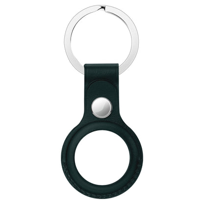 Anti-scratch Top-layer Cowhide Leather Protective Cover with Hanging Buckle for AirTag 2nd Gen / AirTag 1st Gen