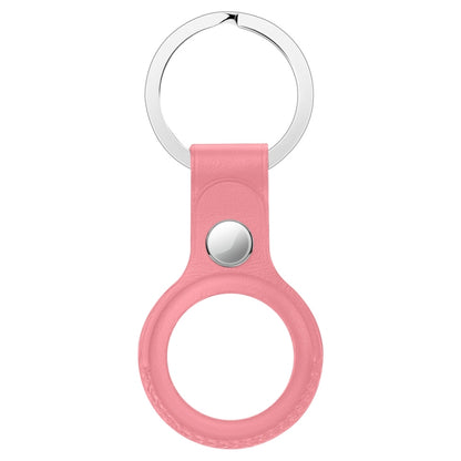 Anti-scratch Top-layer Cowhide Leather Protective Cover with Hanging Buckle for AirTag 2nd Gen / AirTag 1st Gen