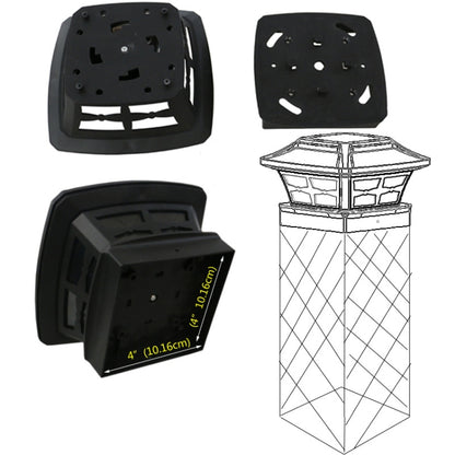 4 inch Outdoor Solar Column Lamp White + Warm White Light Garden Lamp, Black, White
