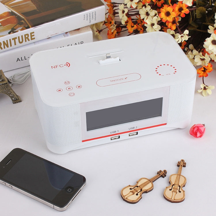 A8 Charging Base Audio NFC Bluetooth Speaker Alarm Clock, US Plug, EU Plug, UK Plug