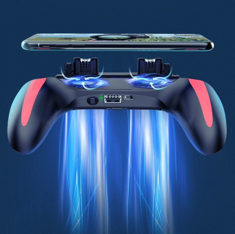 H10 4 in 1 Dual Fan Cooling Gamepad Game  Auxiliary Button Grip with Stand & Power Bank Function, Plug-in, 2500 mAh, 5000 mAh
