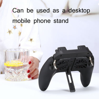 H10 4 in 1 Dual Fan Cooling Gamepad Game  Auxiliary Button Grip with Stand & Power Bank Function, Plug-in, 2500 mAh, 5000 mAh