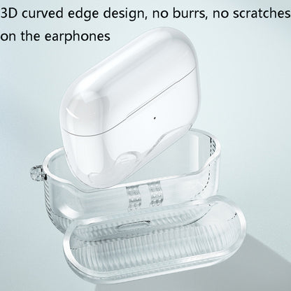 2 PCS Earphone Protective Cover TPU Airbag Transparent Protective Shell For AirPods Pro, Transparent Pink, Transparent Black, Transparent Green, Transparent
